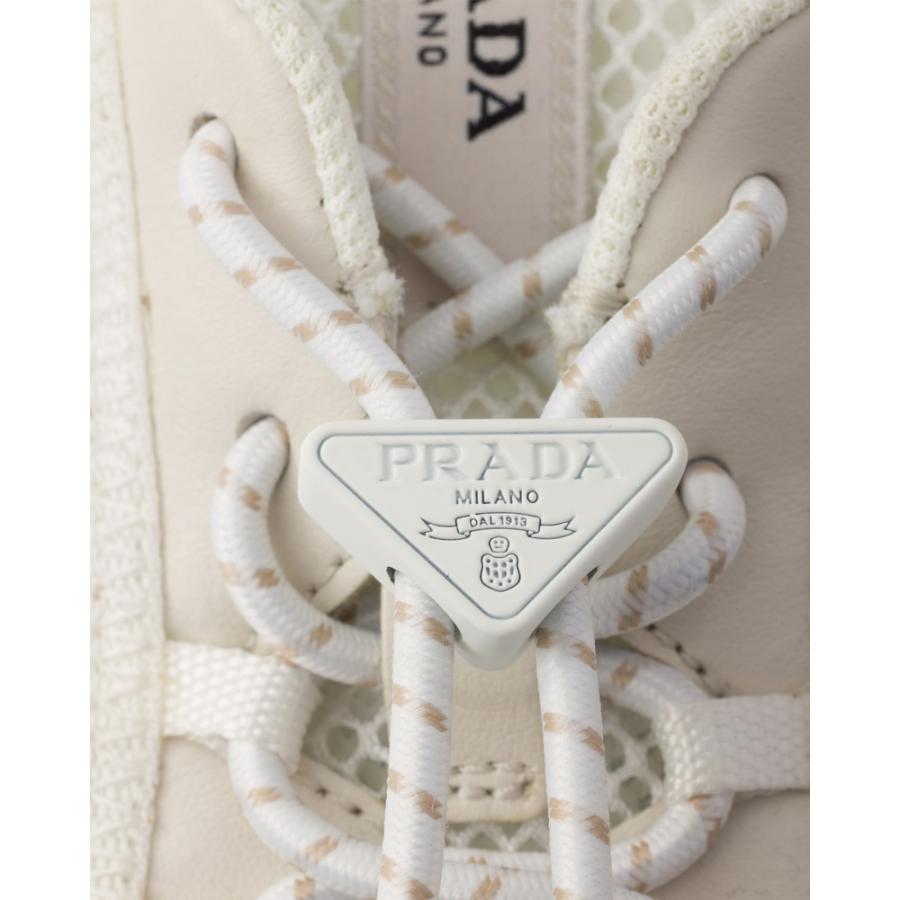 プラダ PRADA 2026春夏 メンズ スピードロック レザー メッシュ スニーカー【チョークホワイト 】【送料無料】【正規品】の画像