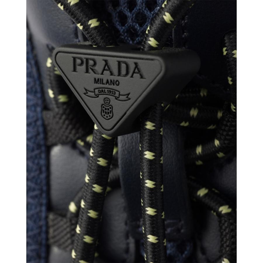 プラダ PRADA 2026春夏 メンズ スピードロック レザー メッシュ スニーカー【ネイビー 】【送料無料】【正規品】の画像
