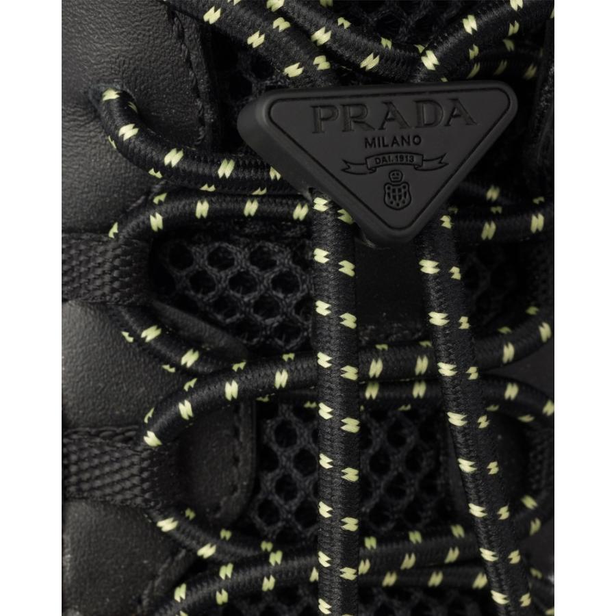 プラダ PRADA 2026春夏 メンズ スピードロック レザー メッシュ スニーカー【ブラック 】【送料無料】【正規品】の画像