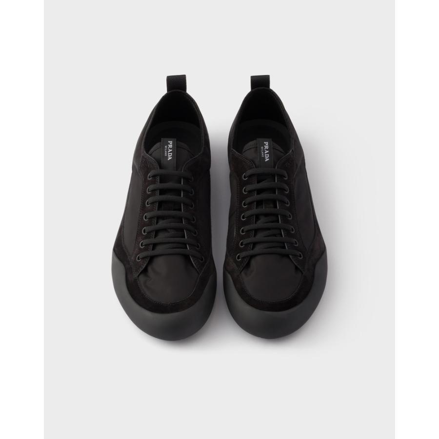 プラダ PRADA 2026春夏 メンズ スピードロック Re-Nylon スエード スニーカー【ブラック 】【送料無料】【正規品】の画像