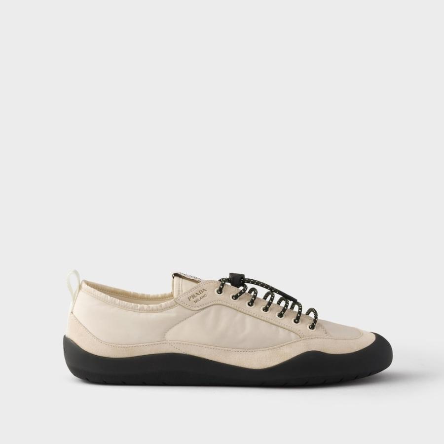 プラダ PRADA 2026春夏 メンズ スピードロック Re-Nylon スエード スニーカー【アイボリー 】【送料無料】【正規品】の画像