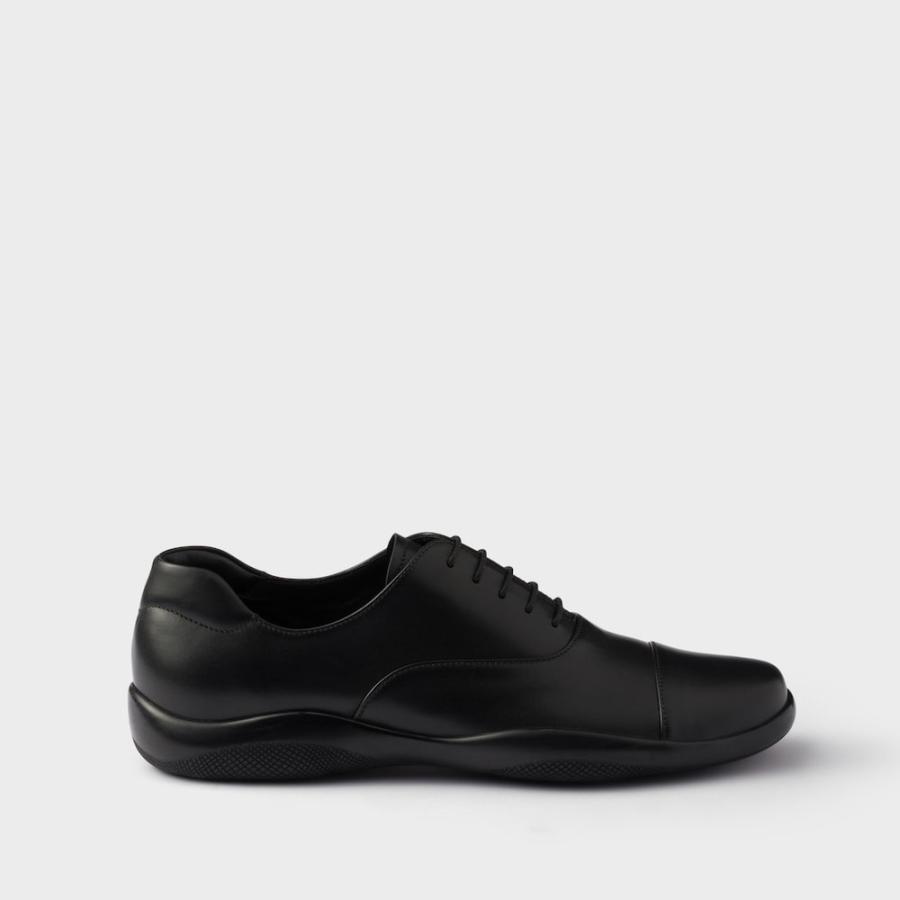 プラダ PRADA 2026春夏 メンズ トブラック レースアップレザーシューズ【ブラック 】【送料無料】【正規品】の画像