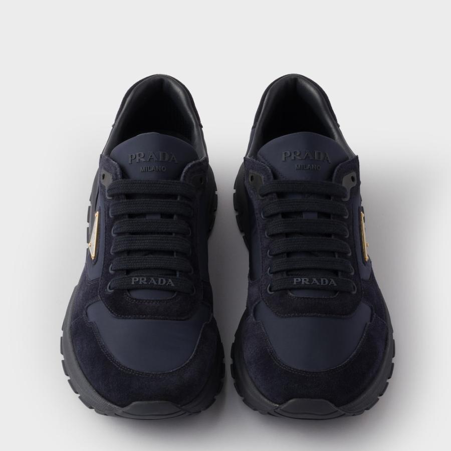 プラダ PRADA 2026春夏 メンズ Prax 2.0 Re-Nylon xスエード スニーカー【ネイビー 】【送料無料】【正規品】の画像