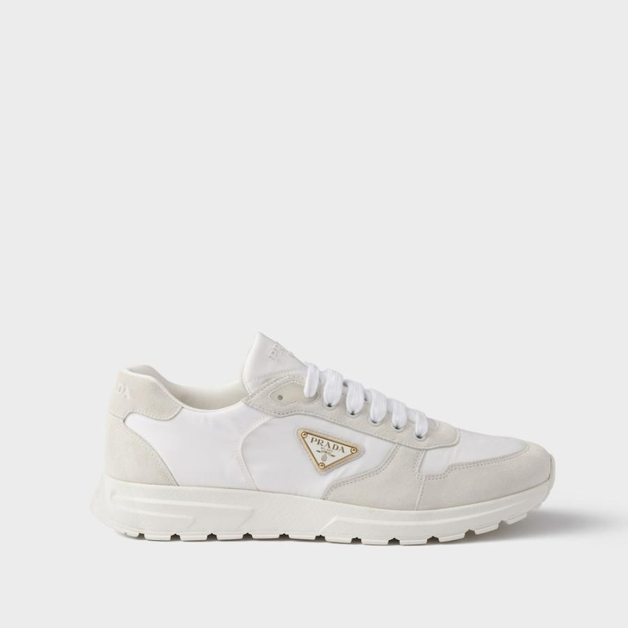 プラダ PRADA 2026春夏 メンズ Prax 2.0 Re-Nylon xスエード スニーカー【ホワイト 】【送料無料】【正規品】の画像