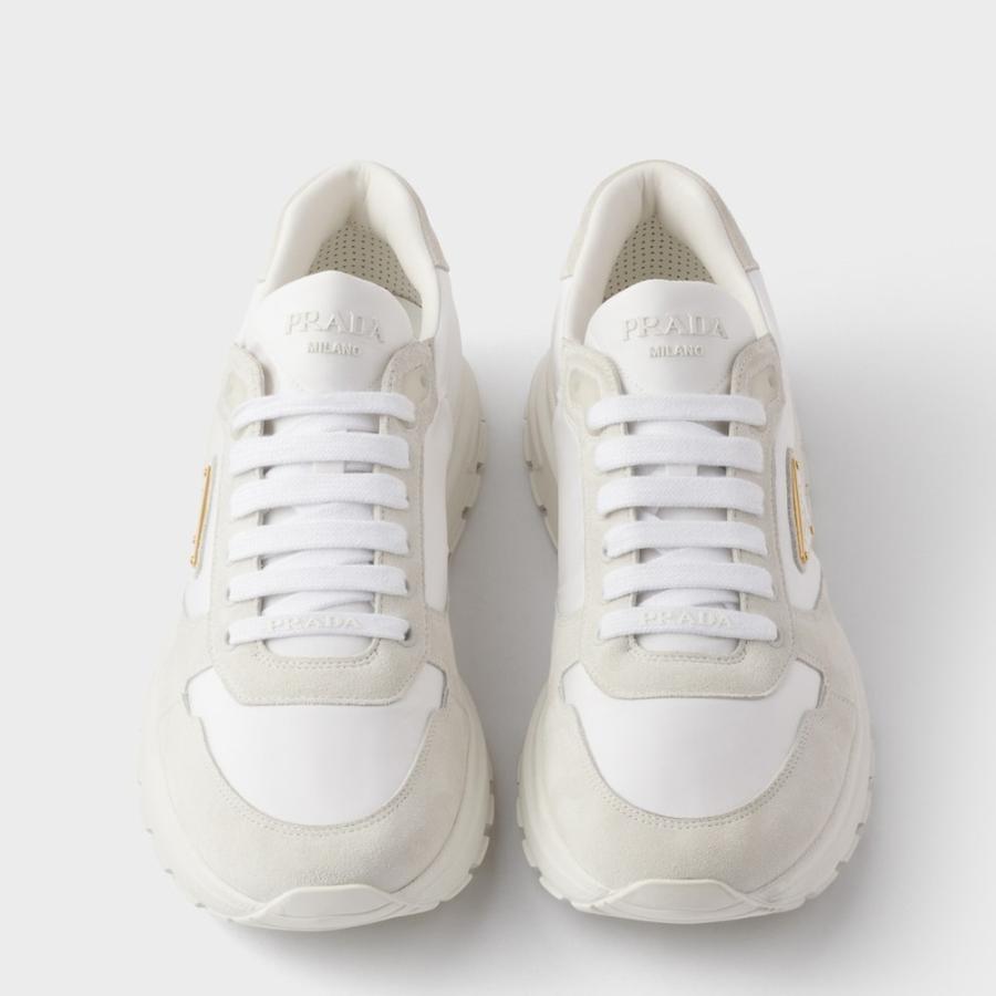 プラダ PRADA 2026春夏 メンズ Prax 2.0 Re-Nylon xスエード スニーカー【ホワイト 】【送料無料】【正規品】の画像