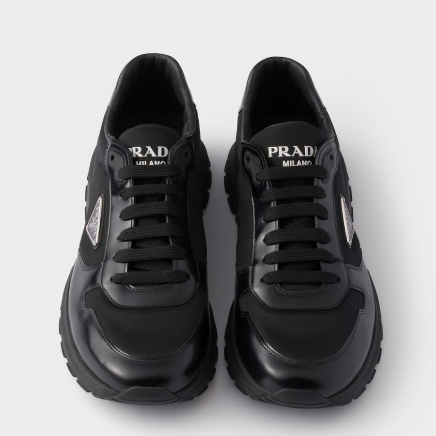 プラダ PRADA 2026春夏 メンズ PRAX 01 Re-Nylon xブラッシュドレザー スニーカー【ブラック 】【送料無料】【正規品】の画像