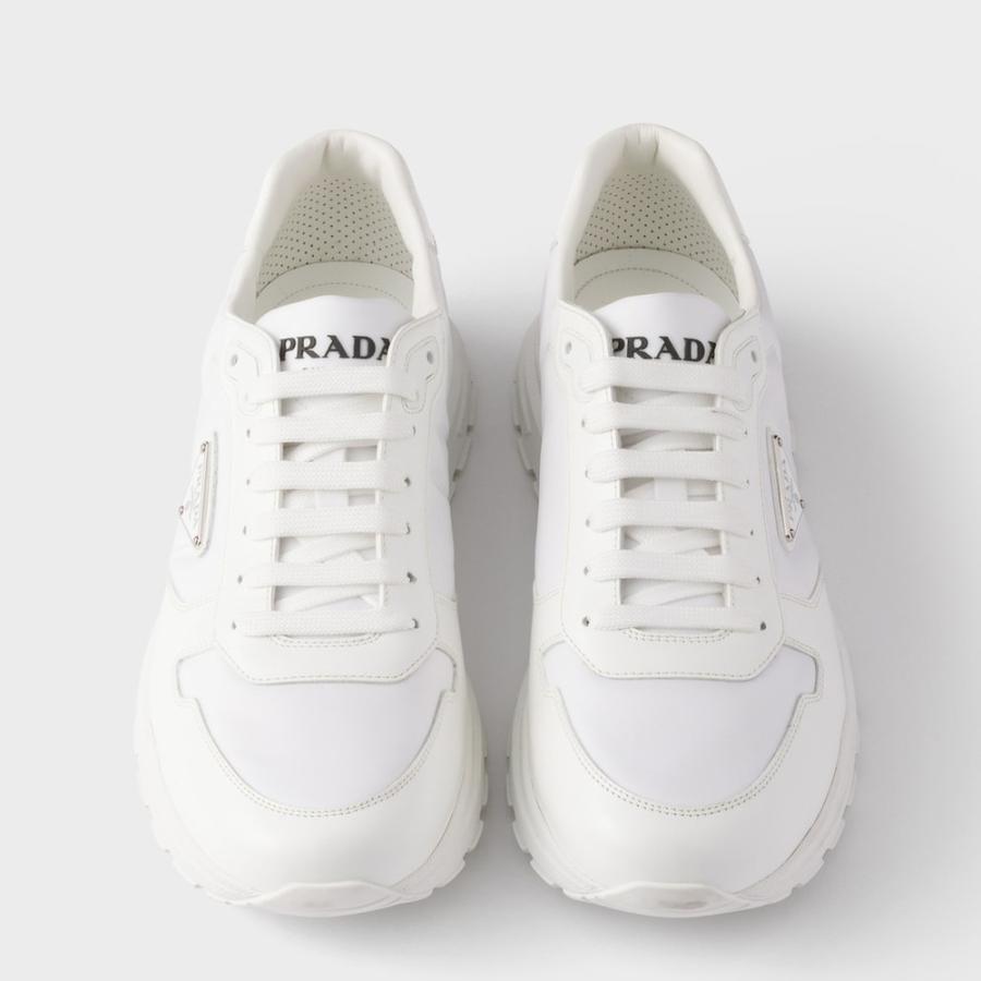 プラダ PRADA 2026春夏 メンズ PRAX 01 Re-Nylon xブラッシュドレザー スニーカー【ホワイト 】【送料無料】【正規品】の画像