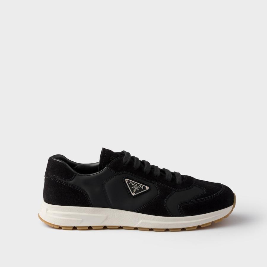 プラダ PRADA 2026春夏 メンズ Prax スエード x Re-Nylon スニーカー【ブラック 】【送料無料】【正規品】の画像