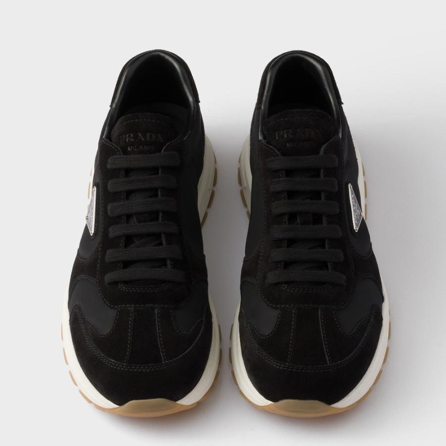 プラダ PRADA 2026春夏 メンズ Prax スエード x Re-Nylon スニーカー【ブラック 】【送料無料】【正規品】の画像