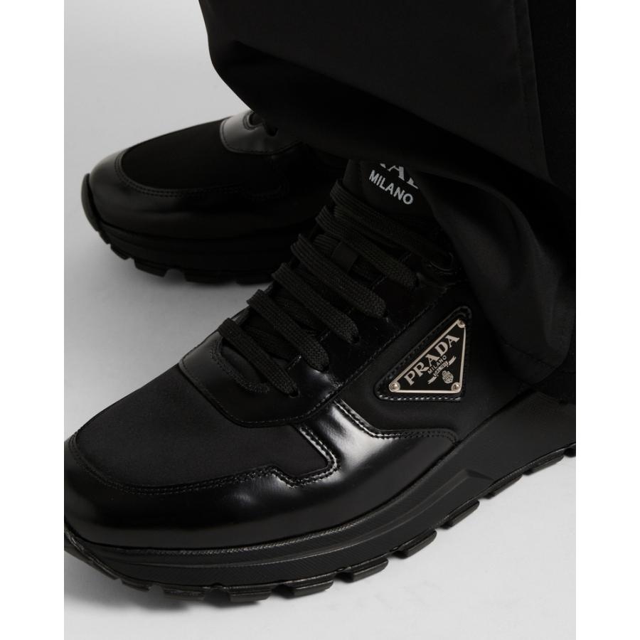 プラダ PRADA 2026春夏 メンズ PRAX 01 Re-Nylon xブラッシュドレザー スニーカー【ブラック 】【送料無料】【正規品】の画像