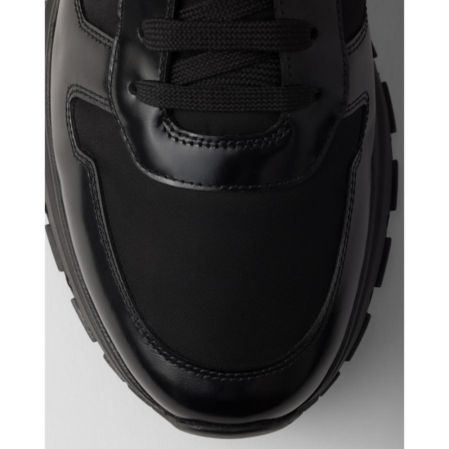 プラダ PRADA 2026春夏 メンズ PRAX 01 Re-Nylon xブラッシュドレザー スニーカー【ブラック 】【送料無料】【正規品】の画像