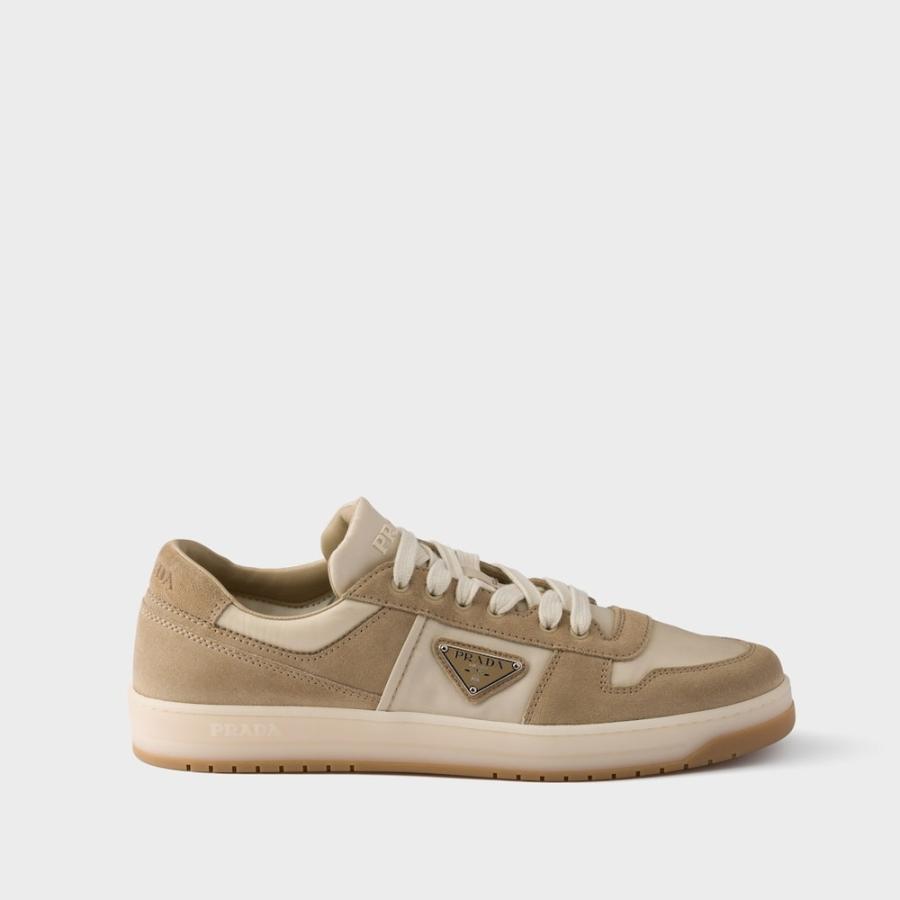 プラダ PRADA 2026春夏 メンズ ダウンタウン Re-Nylon xスエード スニーカー【デザートベージュ 】【送料無料】【正規品】の画像