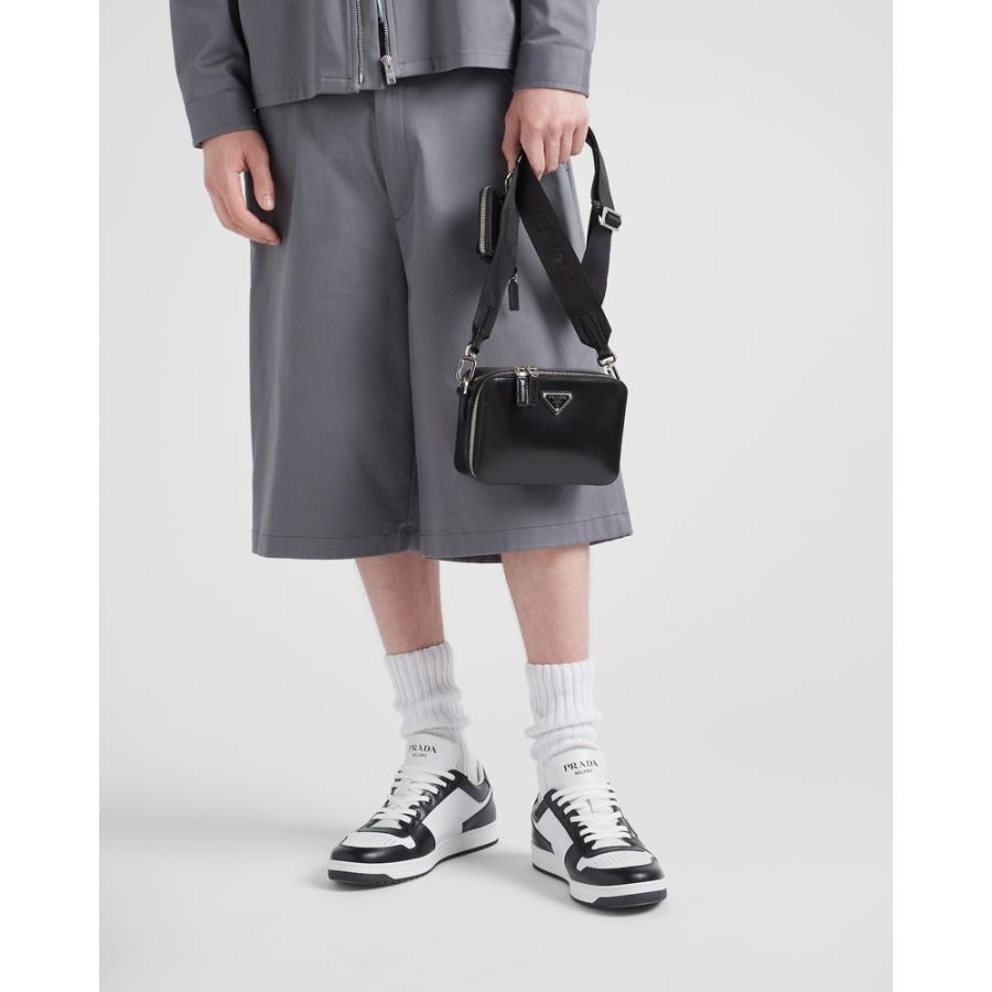 プラダ PRADA 2026春夏 メンズ ダウンタウン レザー スニーカー【ホワイト/ブラック 】【送料無料】【正規品】の画像