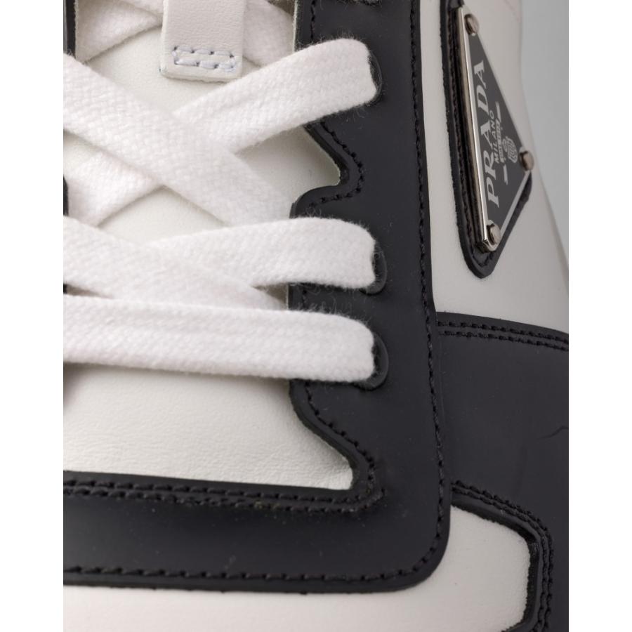 プラダ PRADA 2026春夏 メンズ ダウンタウン レザー スニーカー【ホワイト/ブラック 】【送料無料】【正規品】の画像
