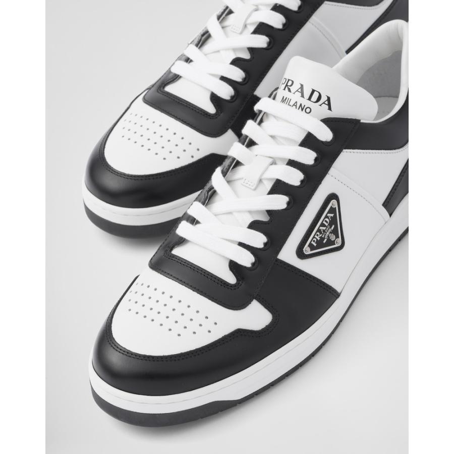 プラダ PRADA 2026春夏 メンズ ダウンタウン レザー スニーカー【ホワイト/ブラック 】【送料無料】【正規品】の画像