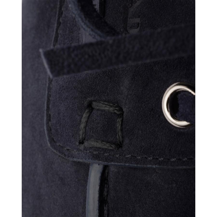 プラダ PRADA 2026春夏 メンズ スエード デッキシューズ レース付き【ネイビー 】【送料無料】【正規品】の画像