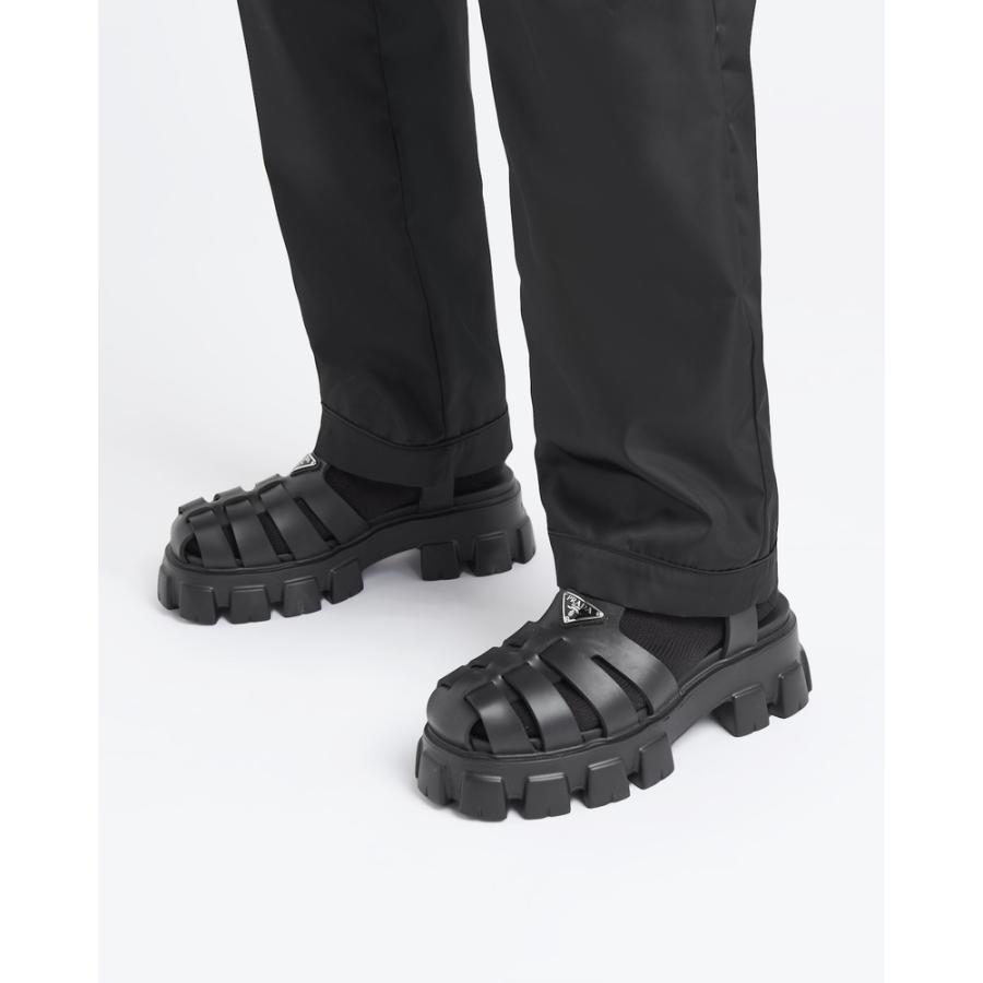 プラダ PRADA 2026春夏 メンズ モノリス ラバー サンダル【ブラック 】【送料無料】【正規品】の画像
