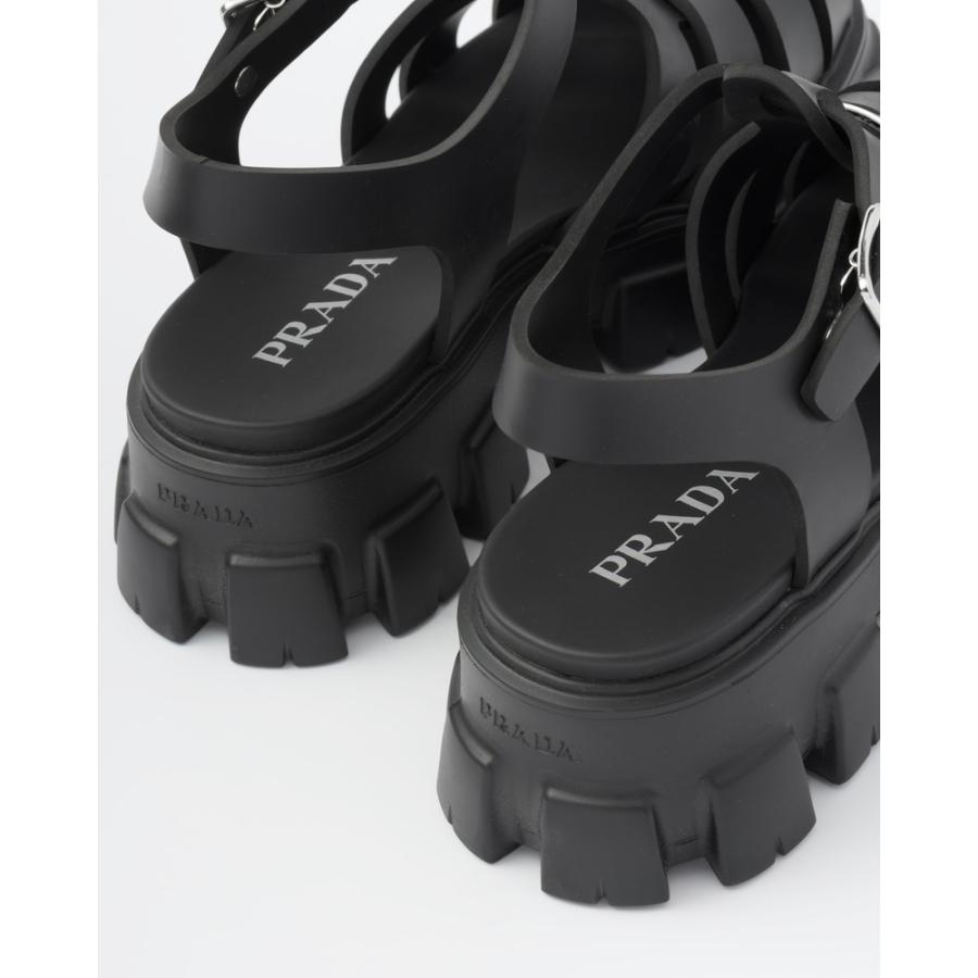 プラダ PRADA 2026春夏 メンズ モノリス ラバー サンダル【ブラック 】【送料無料】【正規品】の画像