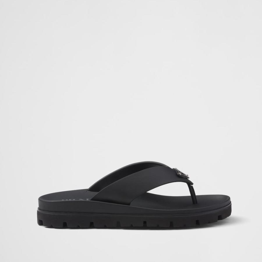 プラダ PRADA 2026春夏 メンズ ラバー トングサンダル【ブラック 】【送料無料】【正規品】の画像