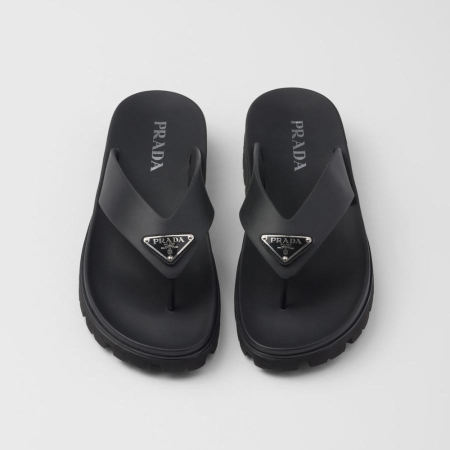 プラダ PRADA 2026春夏 メンズ ラバー トングサンダル【ブラック 】【送料無料】【正規品】の画像