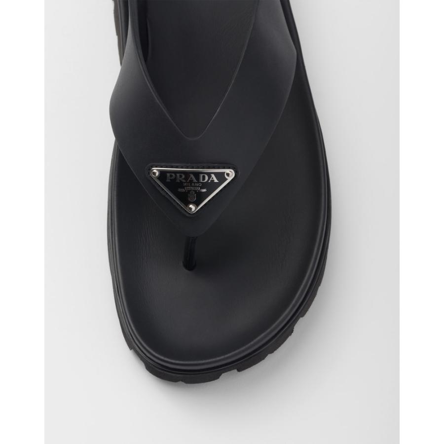 プラダ PRADA 2026春夏 メンズ ラバー トングサンダル【ブラック 】【送料無料】【正規品】の画像