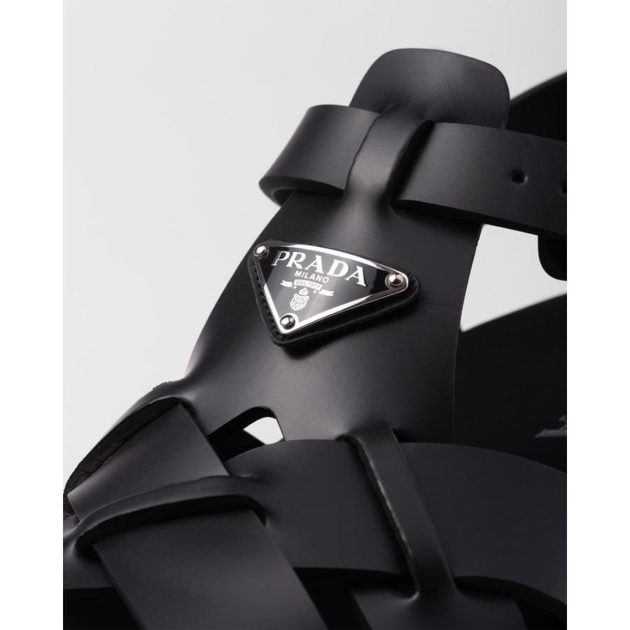 プラダ PRADA 2026春夏 メンズ ラバー クロスサンダル【ブラック 】【送料無料】【正規品】の画像