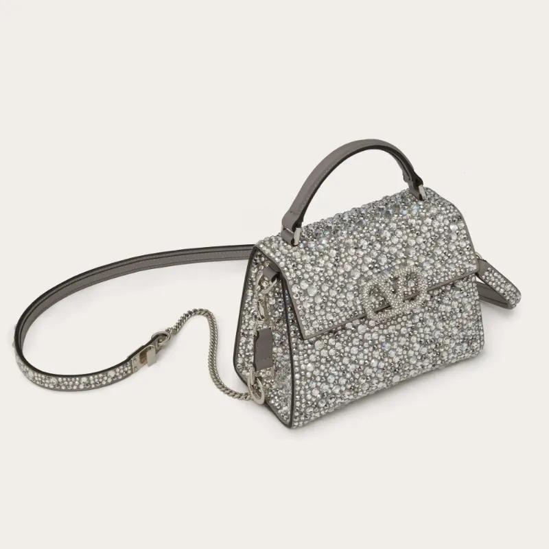 ヴァレンティノ VALENTINO レディース☆VSLING ミニハンドバッグ スパークリング刺繍入り【pearl grey 】【送料無料】【正規品】｜celebrity｜03