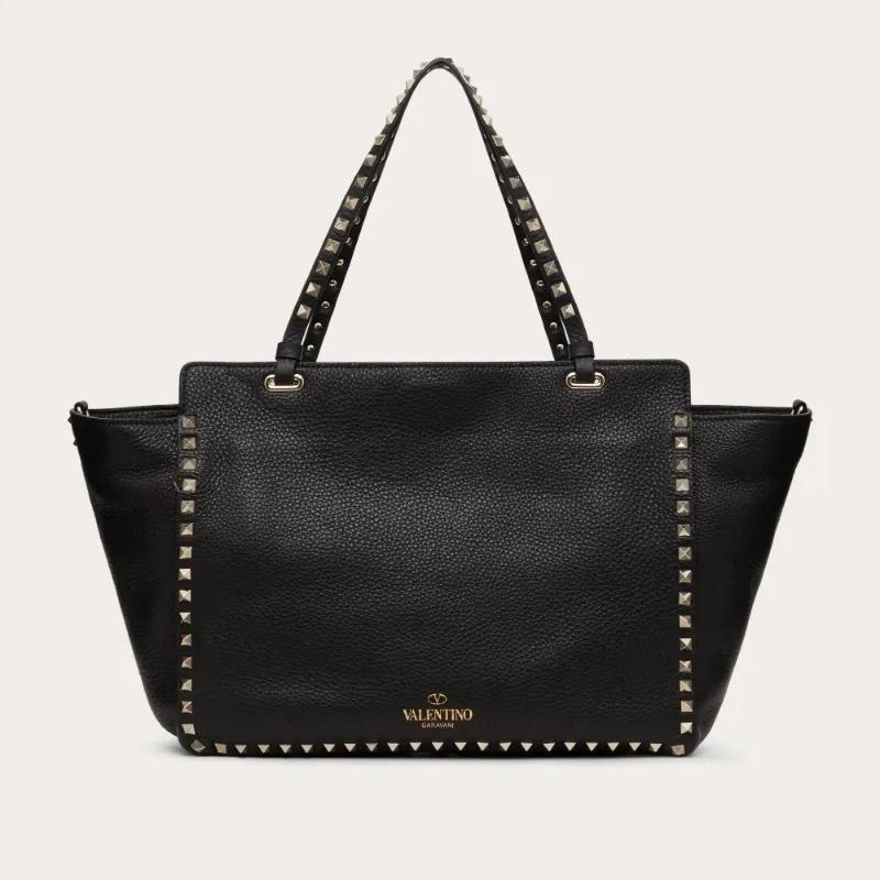 ヴァレンティノ VALENTINO レディース☆ミディアム グレイン カーフスキン ロックスタッズ バッグ【black 】【送料無料】【正規品】｜celebrity｜02