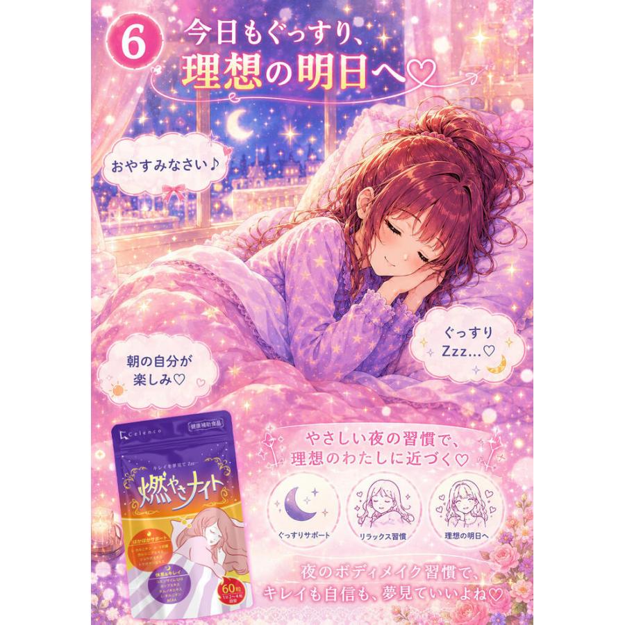 健康補助食品】ダイエットサプリ 寝ている間の 燃焼系 燃やさナイト 60