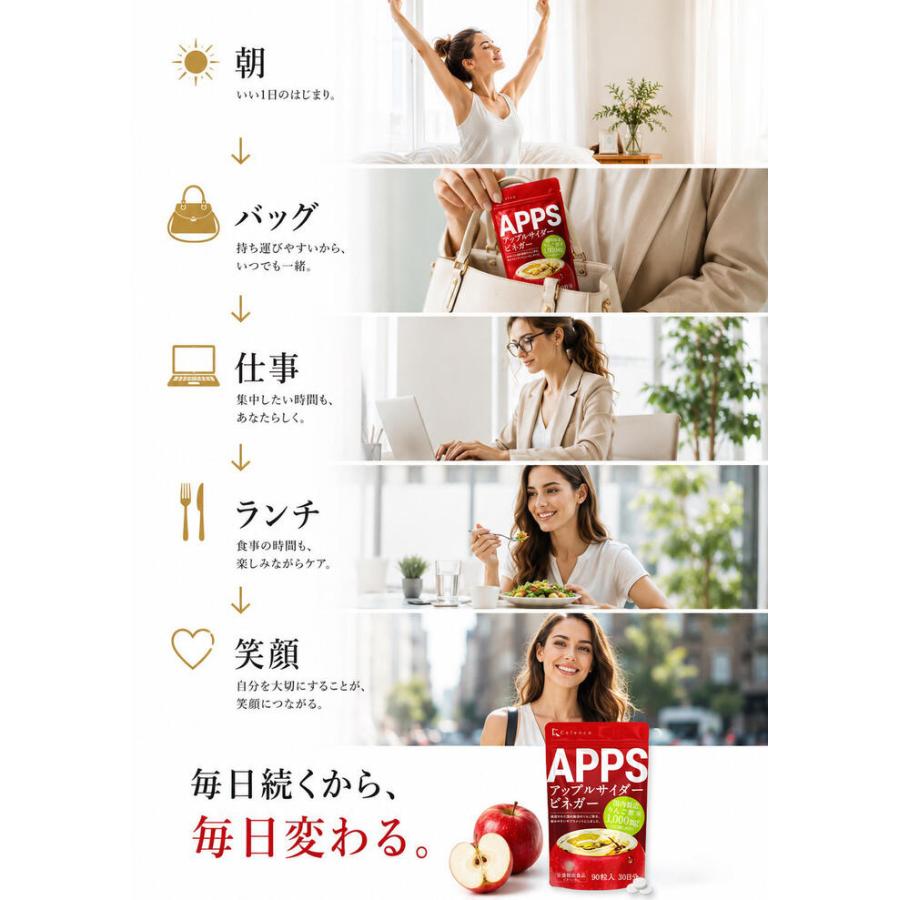 栄養機能食品】 APPS りんご酢 サプリ アップルサイダービネガー