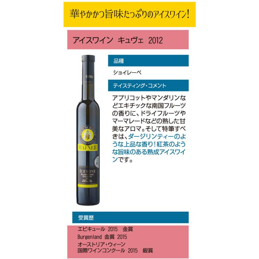 ハーフナー アイスワイン キュヴェ 2012 375ml ハーフ オーストリア 白ワイン 極甘口 アイスワイン 敬老の日 ハロウィン 浜運｜cellar2｜11