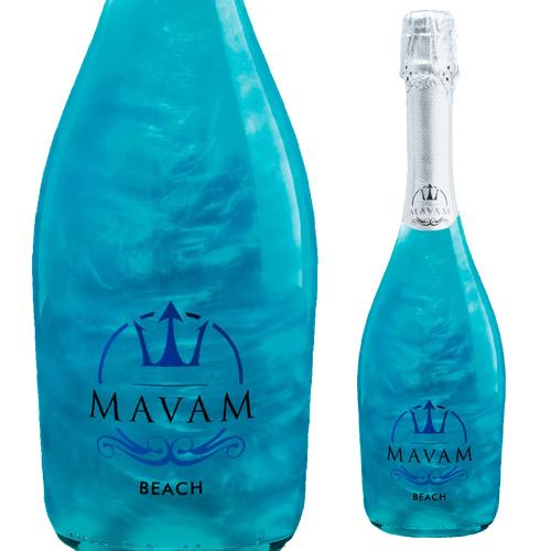 スパークリングワイン マバム ビーチ パイナップルフレーバー  750ml  ブルー メタリック ラメ 長S 虎 | 