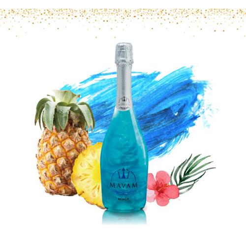 スパークリングワイン マバム ビーチ パイナップルフレーバー  750ml  ブルー メタリック ラメ 長S 虎 |  | 04