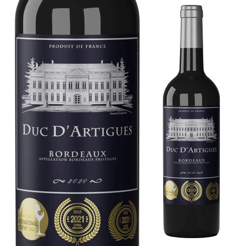 赤ワイン デュック ダルティーグ ボルドー (2020) 750ml フランス 金賞 3金 辛口 メルロー カベルネ ソーヴィニヨン 長S | ブランド登録なし