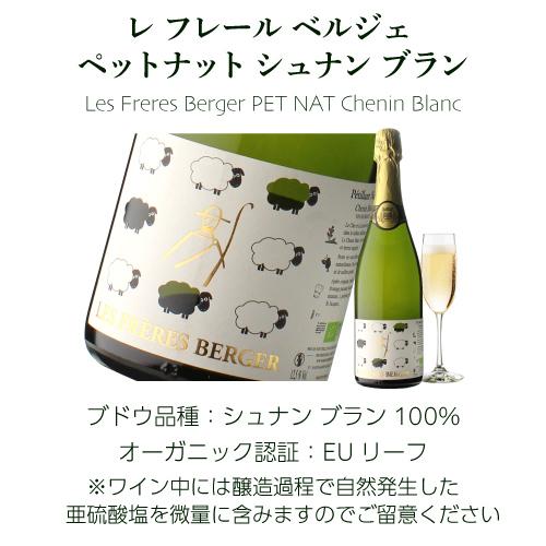 ワイン スパークリング 白泡 レ フレール ベルジェ ペットナット ナチュレル シュナン ブラン 750ml 辛口 フランス ペティアン 浜運A | ブランド登録なし | 05