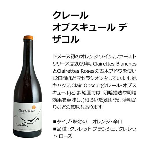 オレンジワイン クレール オブスキュール デ ザコル (2021) ドメーヌ デ ザコル 750ml フランス 南仏 辛口 オーガニック 浜運 | ブランド登録なし | 04