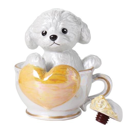 正規品 ブランデー 箱付き ティーカッププードル デキャンタ ブラン 500ml 40度 陶器ボトル ポアラー付き ハート プードル 犬 白 ホワイト BLANC WHITE SNS 長S |  | 02