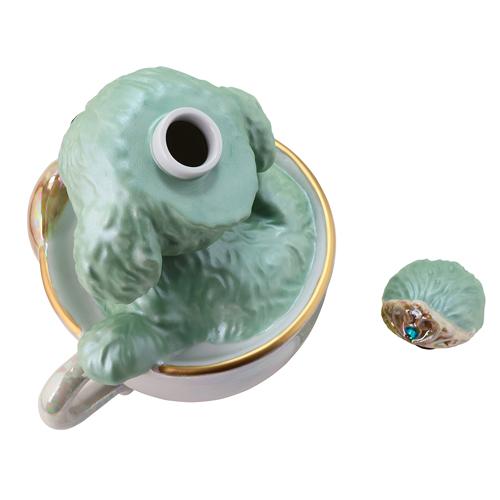 新商品 正規品 箱付き ティーカッププードル デキャンタ エメラルド 500ml 40度 陶器ボトル ブランデー ポアラー付き プードル 犬 緑 グリーン 貴和クリスタル |  | 06