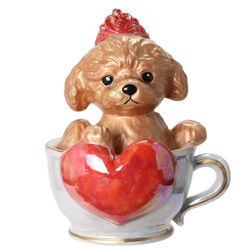 正規品 ブランデー 箱付き ティーカッププードル デキャンタ 4本セット ローズ マロン ブラン エメラルド 500ml 40度 陶器ボトル ポアラー付き ハート  送料無料 |  | 03