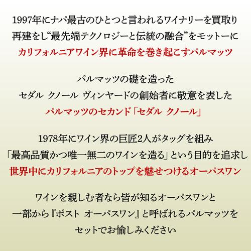オーパスワン 2021＆パルマッツ 2019＆パルマッツセカンド3本セット750ml 3本入 1本あたり33,300円(税込) 送料無料 浜運A | ブランド登録なし | 03