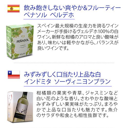 箱ワインセット 白ワインボックス 4種5箱の白箱 26弾 3l 3リットル
