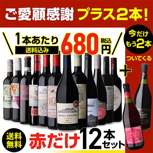 ワインセット 赤セット 赤だけ 特選 12本＋2本(計14本) 242弾 送料無料 イタリア フランス 浜運Aの画像