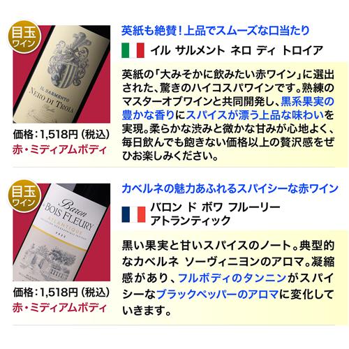 ワインセット 赤セット 赤だけ 特選 12本＋2本(計14本) 242弾 送料無料 イタリア フランス 浜運Aの画像