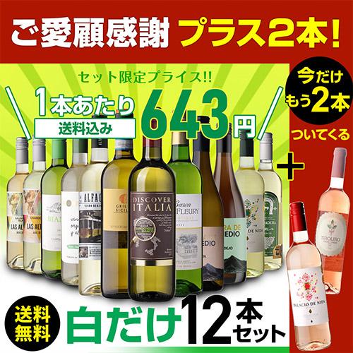ワインセット 白セット 白だけ 特選 12本＋2本(計14本) 辛口 飲み比べ