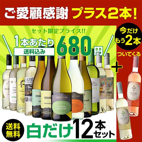 ワインセット 白セット 白だけ 特選 12本＋2本(計14本) 辛口 飲み比べ 194弾 送料無料 浜運Aの画像