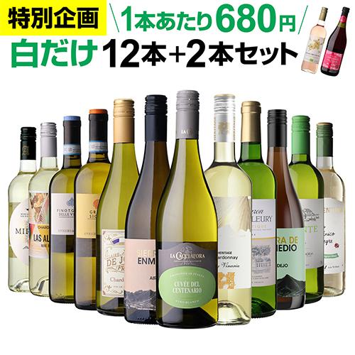 ワインセット 白セット 白だけ 特選 12本＋2本(計14本) 辛口 飲み比べ