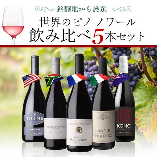 ピノノワール２本セット 1本あたり2,380円(税込) 送料無料 世界のピノ ノワール 飲み比べ 5本
