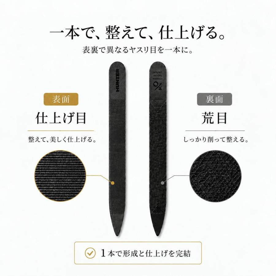 爪やすり ネイルケア 吉田ヤスリ製作所 燕三条 HUNTER 爪ヤスリ(収納ケース付き) 職人手仕上げ！ コンパクト 携帯用 持ち運び便利 水洗い可能 | HUNTER（毛抜き） | 06