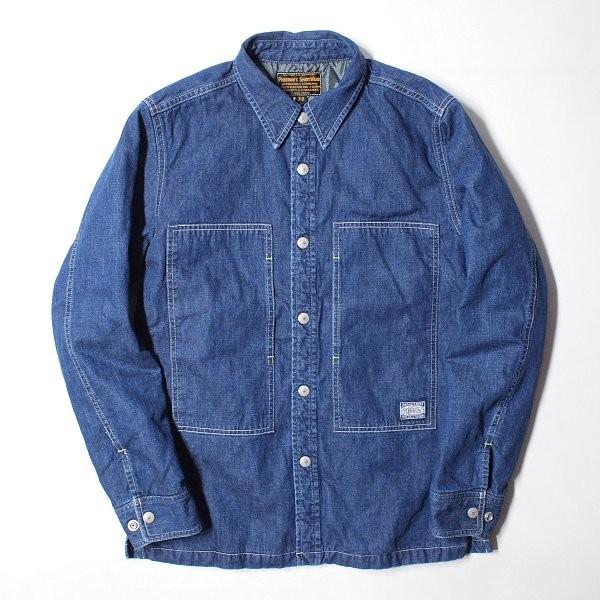 Pherrow's（フェローズ） デニム アーミー シャツ 中綿キルト