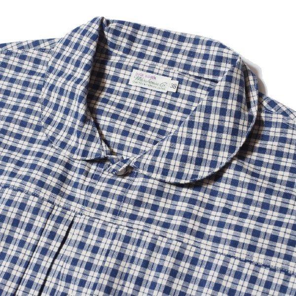 WAREHOUSE（ウエアハウス） Lot 2166 INDIGO CHECK ROUND COLLAR